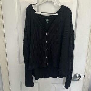 Black long sleeve top waffle material. Size small from target